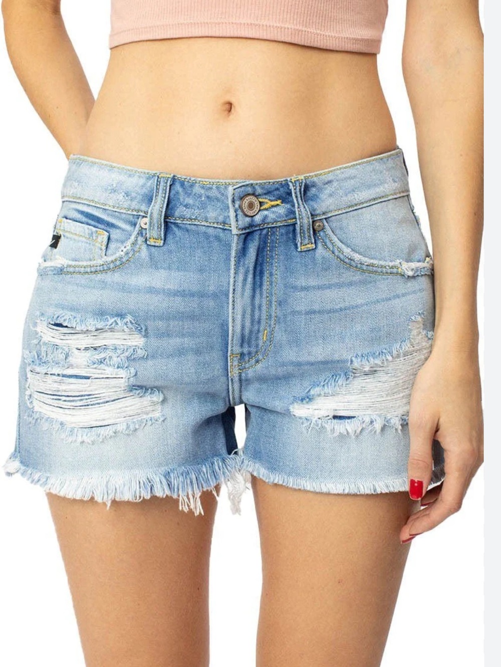 Joe jeans Light Blue Distressed Denim Shorts - Women's Casual Summer Style